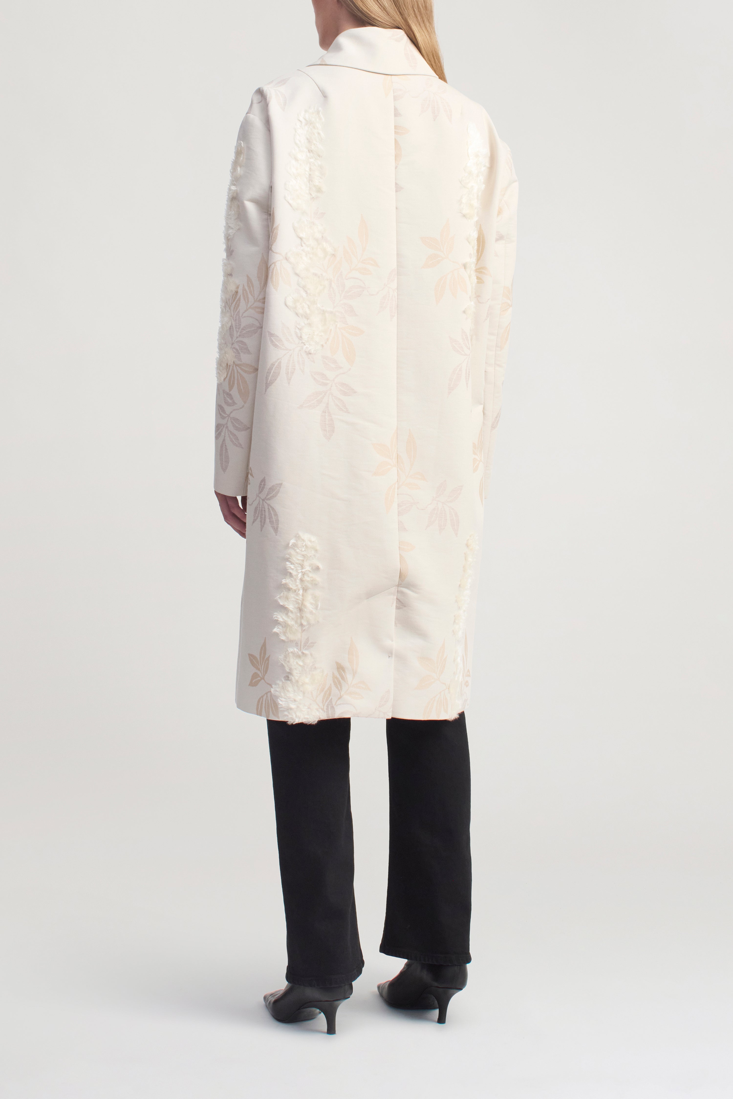 Lucien Car Coat in Eyelash Jacquard