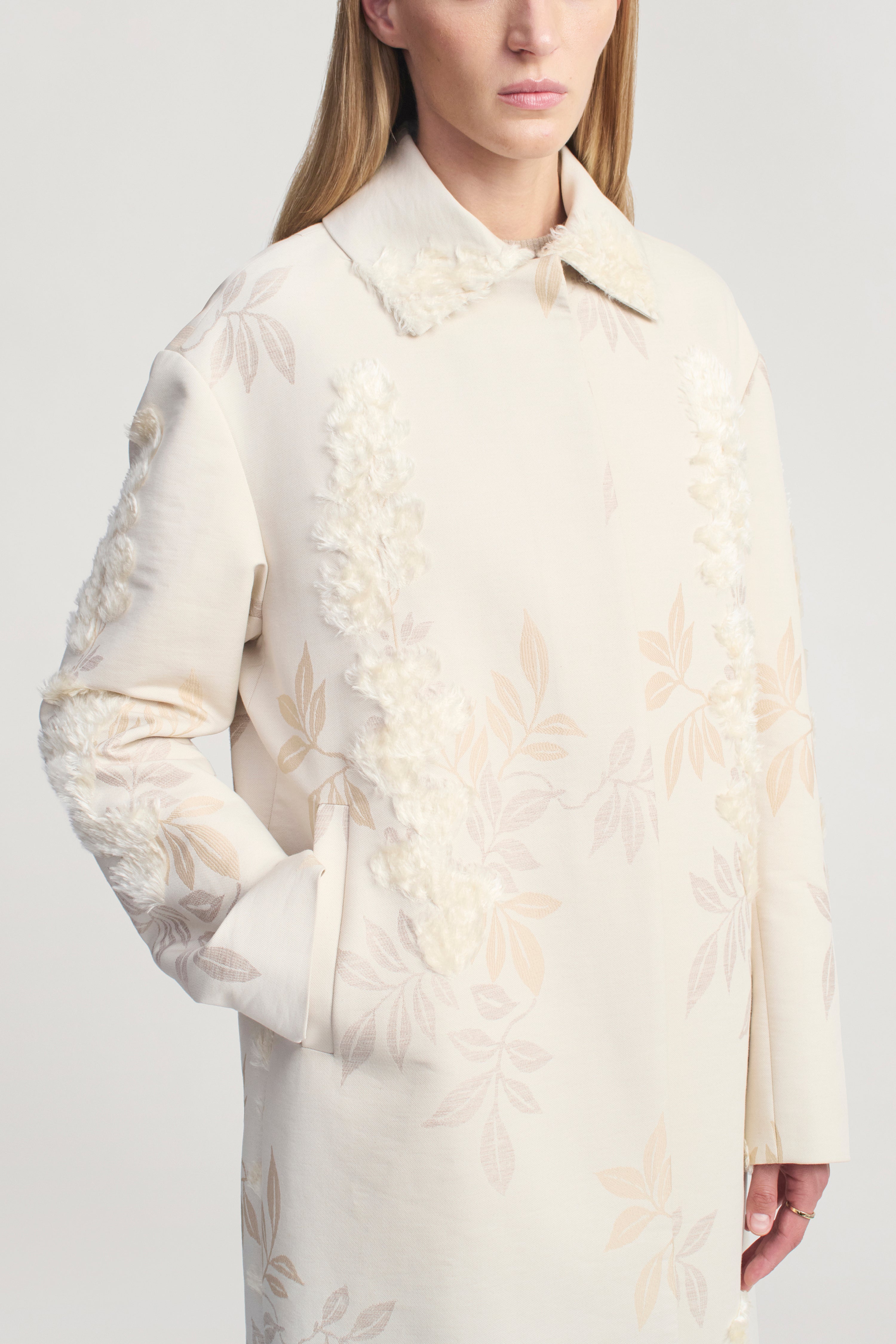 Lucien Car Coat in Eyelash Jacquard
