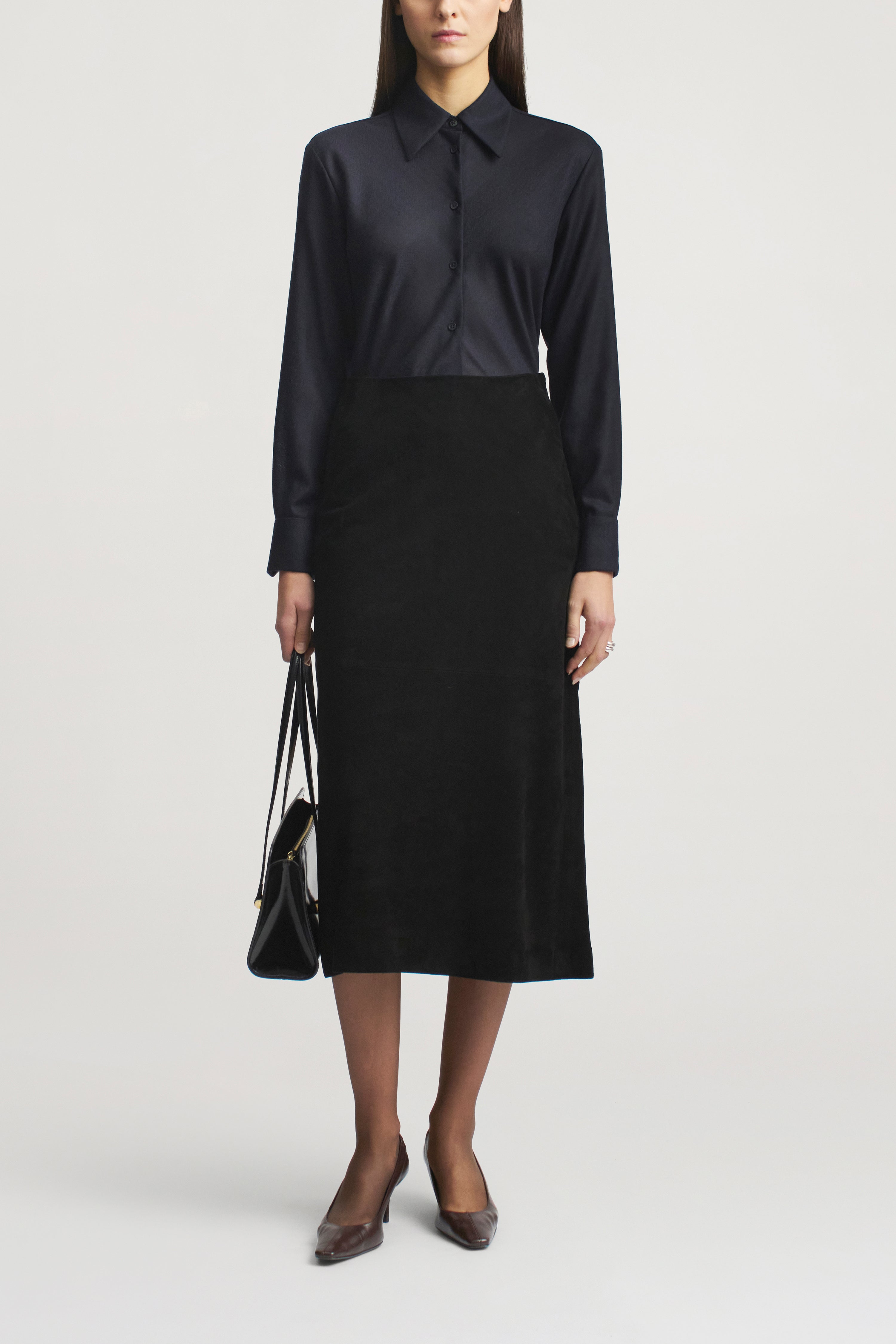 Emilee Pencil Skirt in Lightweight Suede
