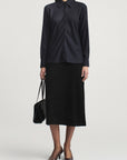 Joan Bias Button Down in Featherweight Wool