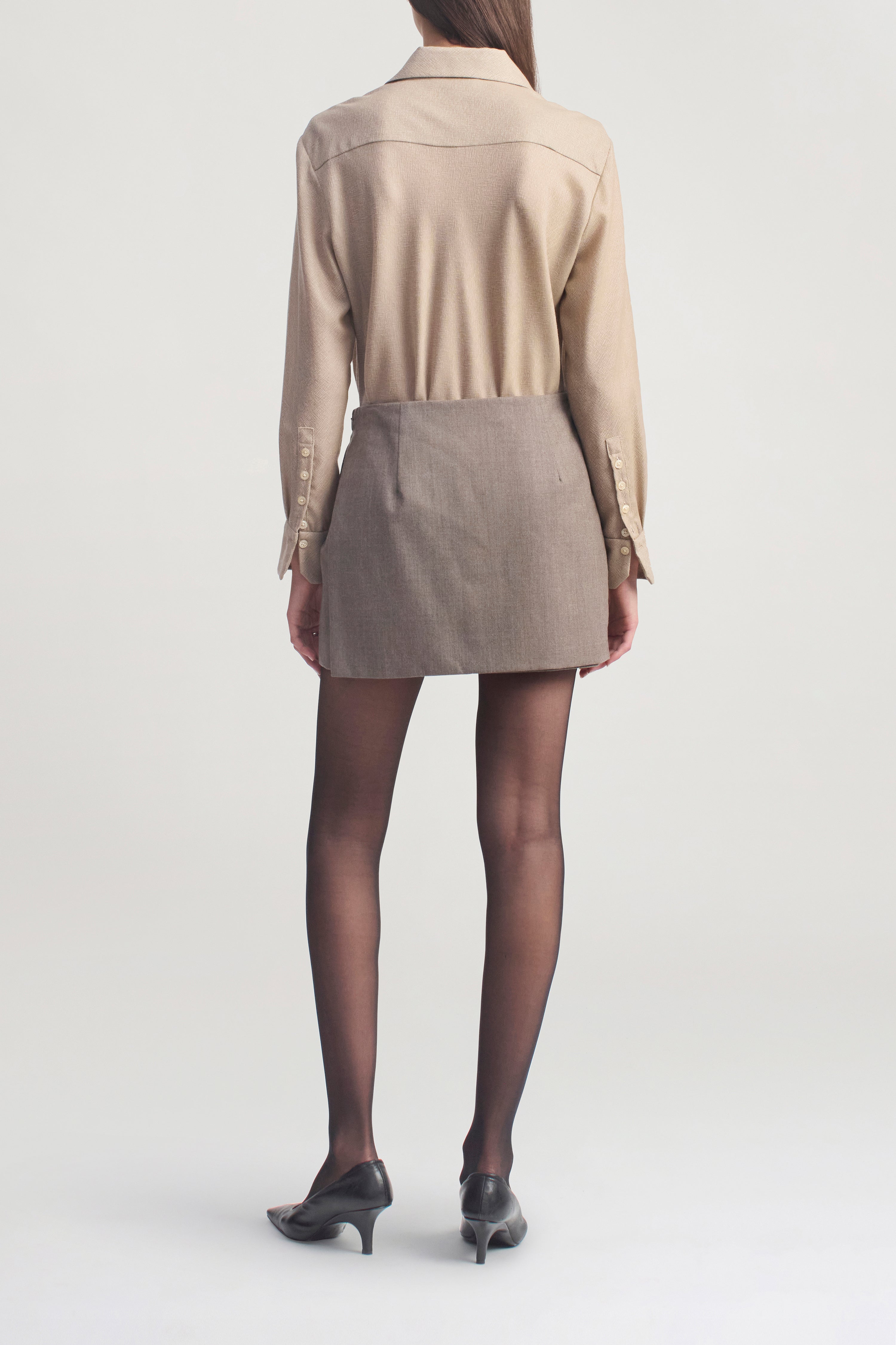 Kenna Mini Skirt in Wool Flannel