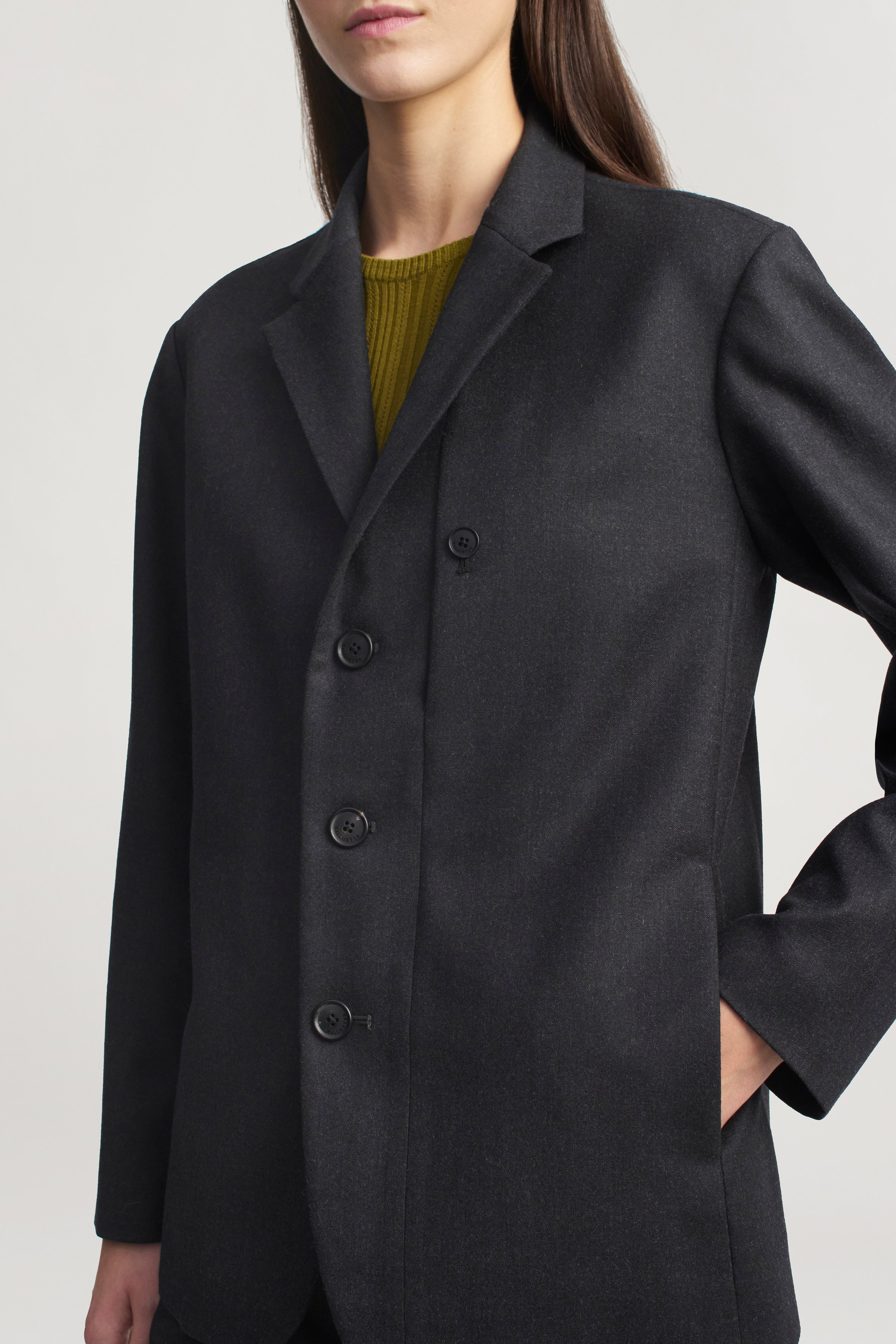 James Jacket in Wool Flannel