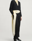 Astrid Cropped Blazer in Wool Gazar