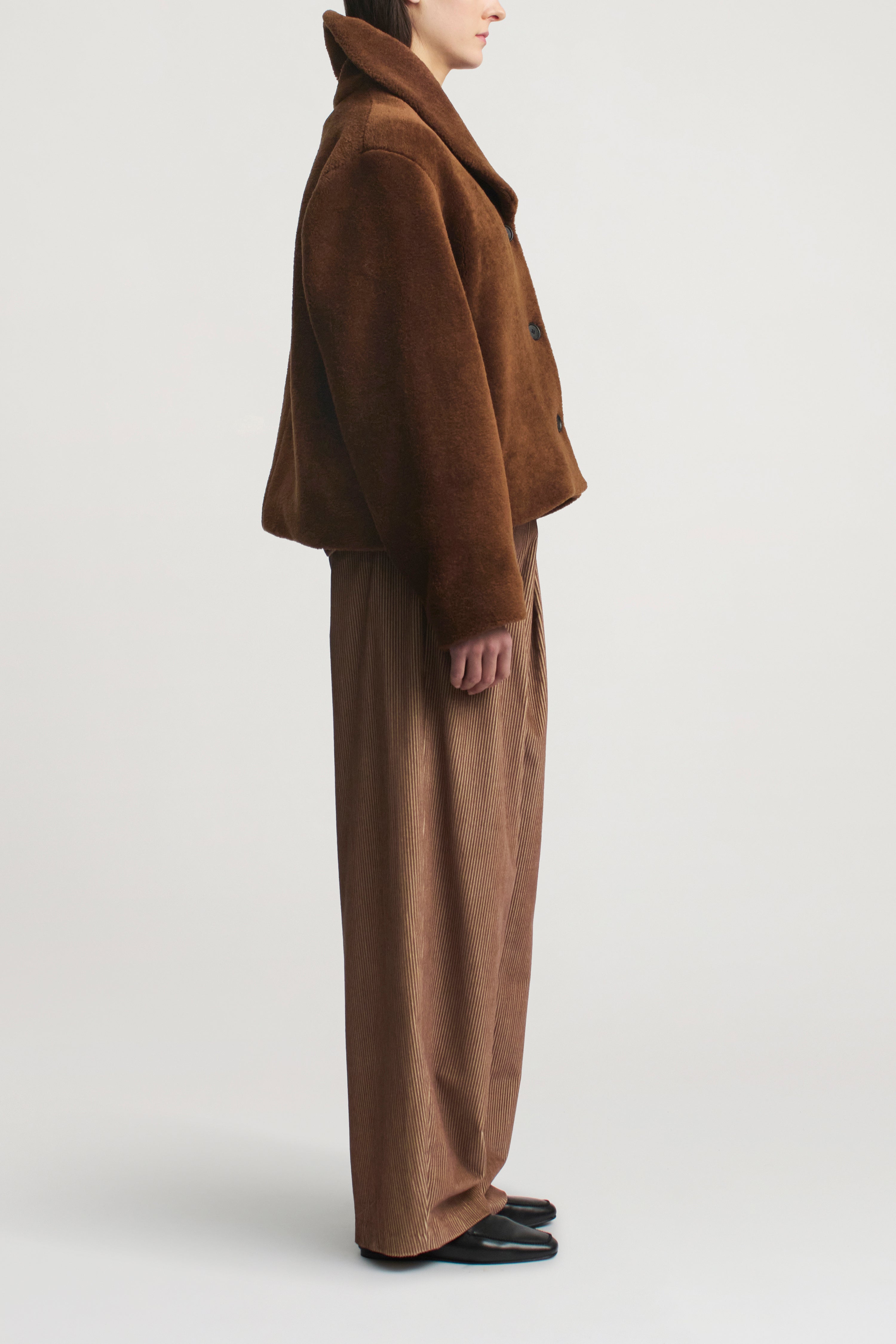 Marlie Shawl Jacket in Wool Shearling