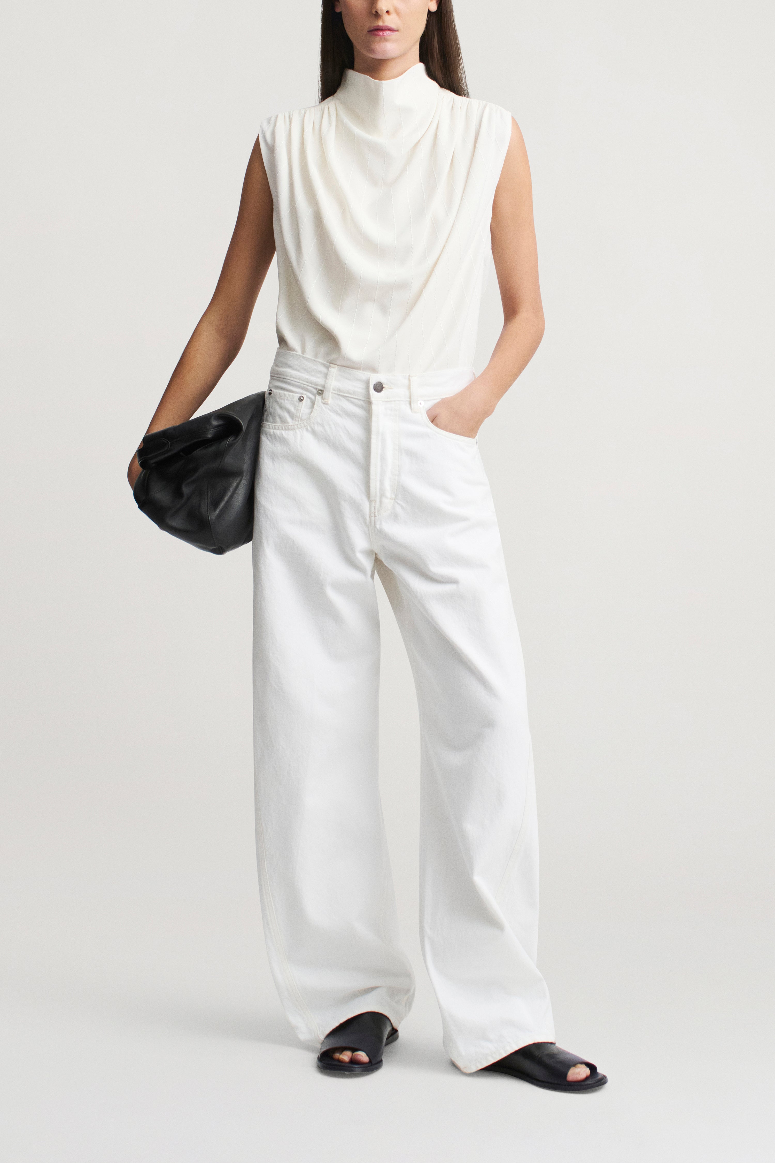 Penny Draped Top in Viscose Twill