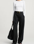 Joel Pleated Trouser in Starched Poplin