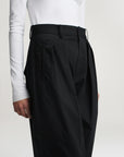 Joel Pleated Trouser in Starched Poplin