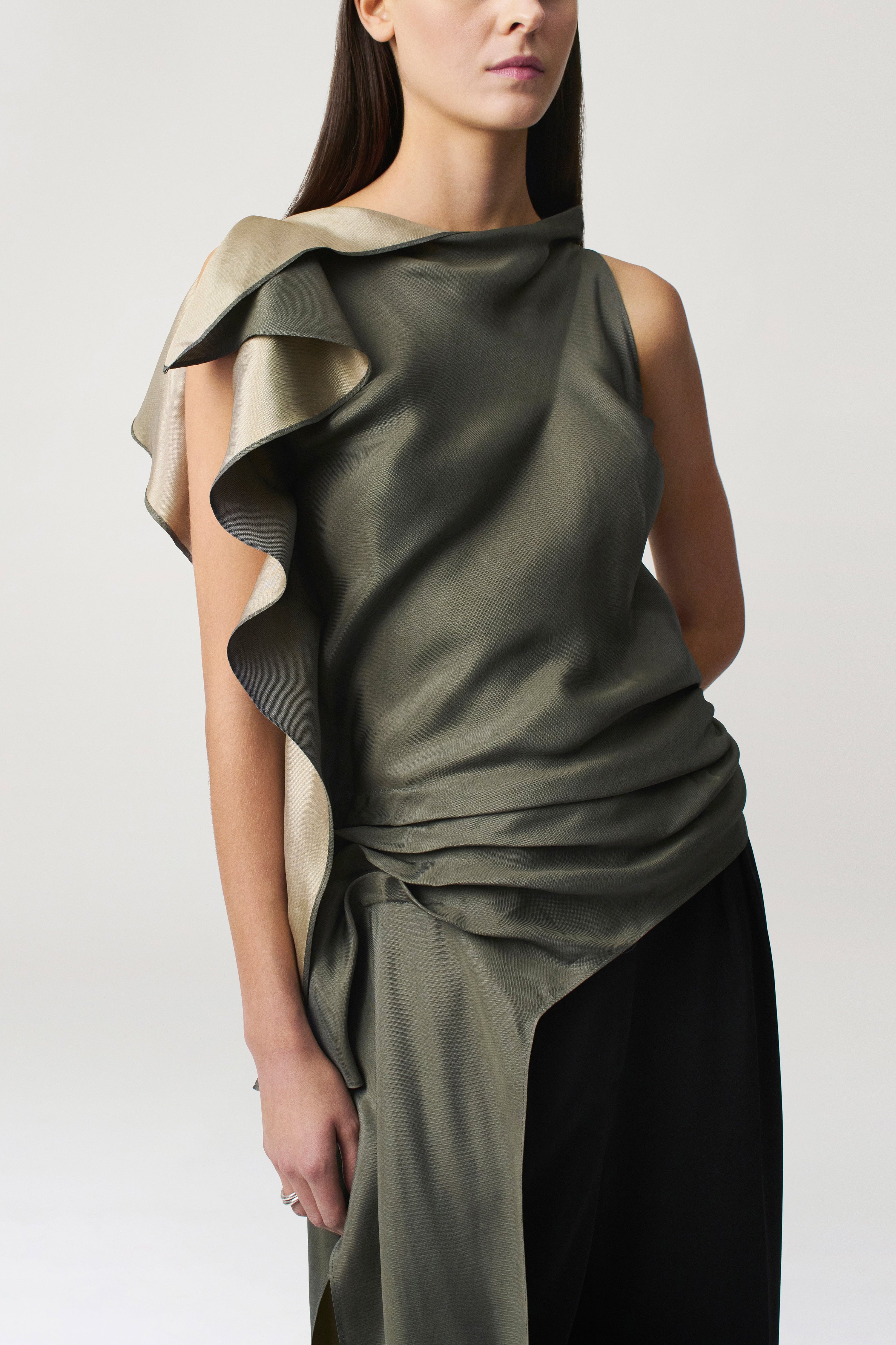 Elif Blouse in Two Tone Viscose