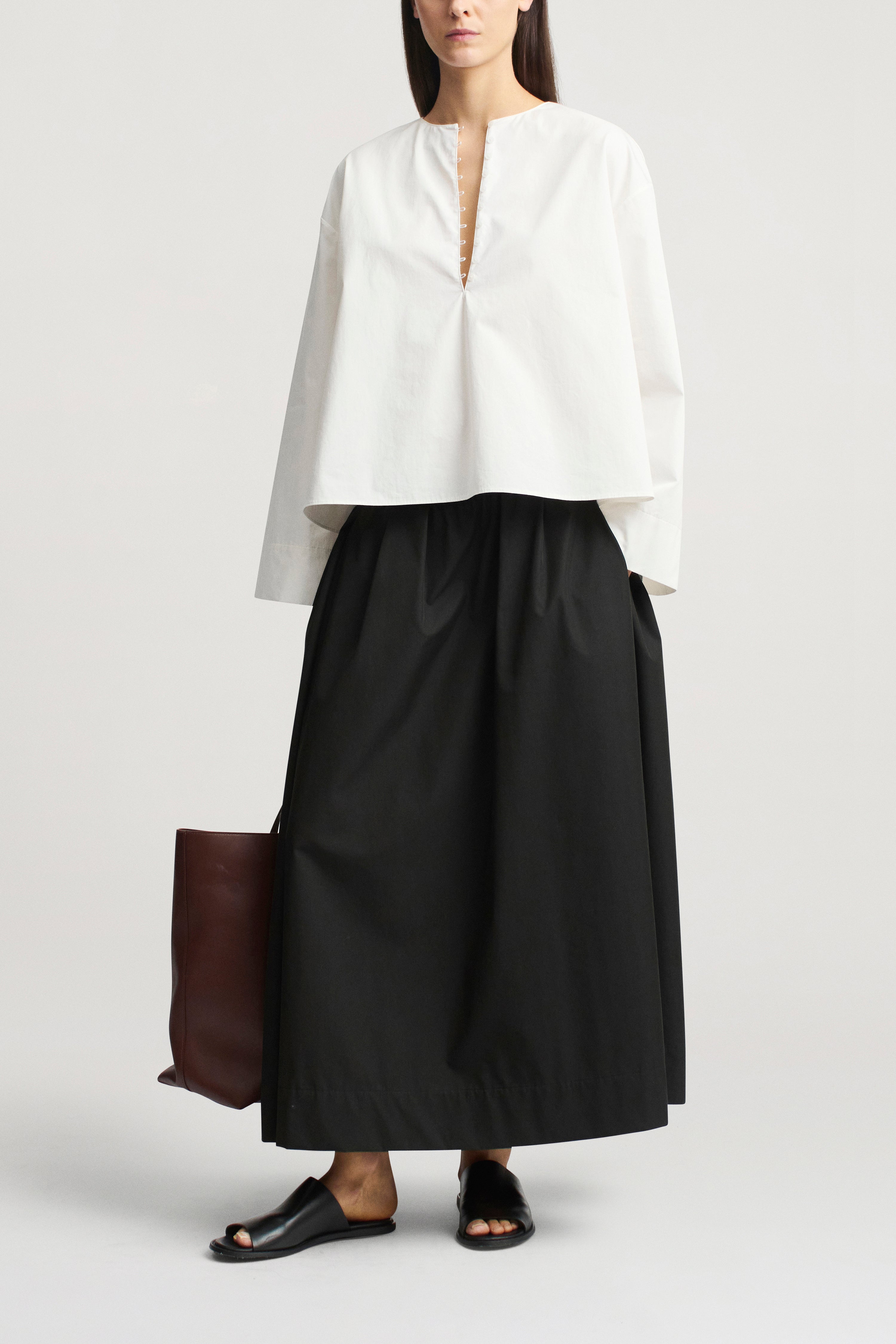Isolde Full Skirt in Starched Poplin