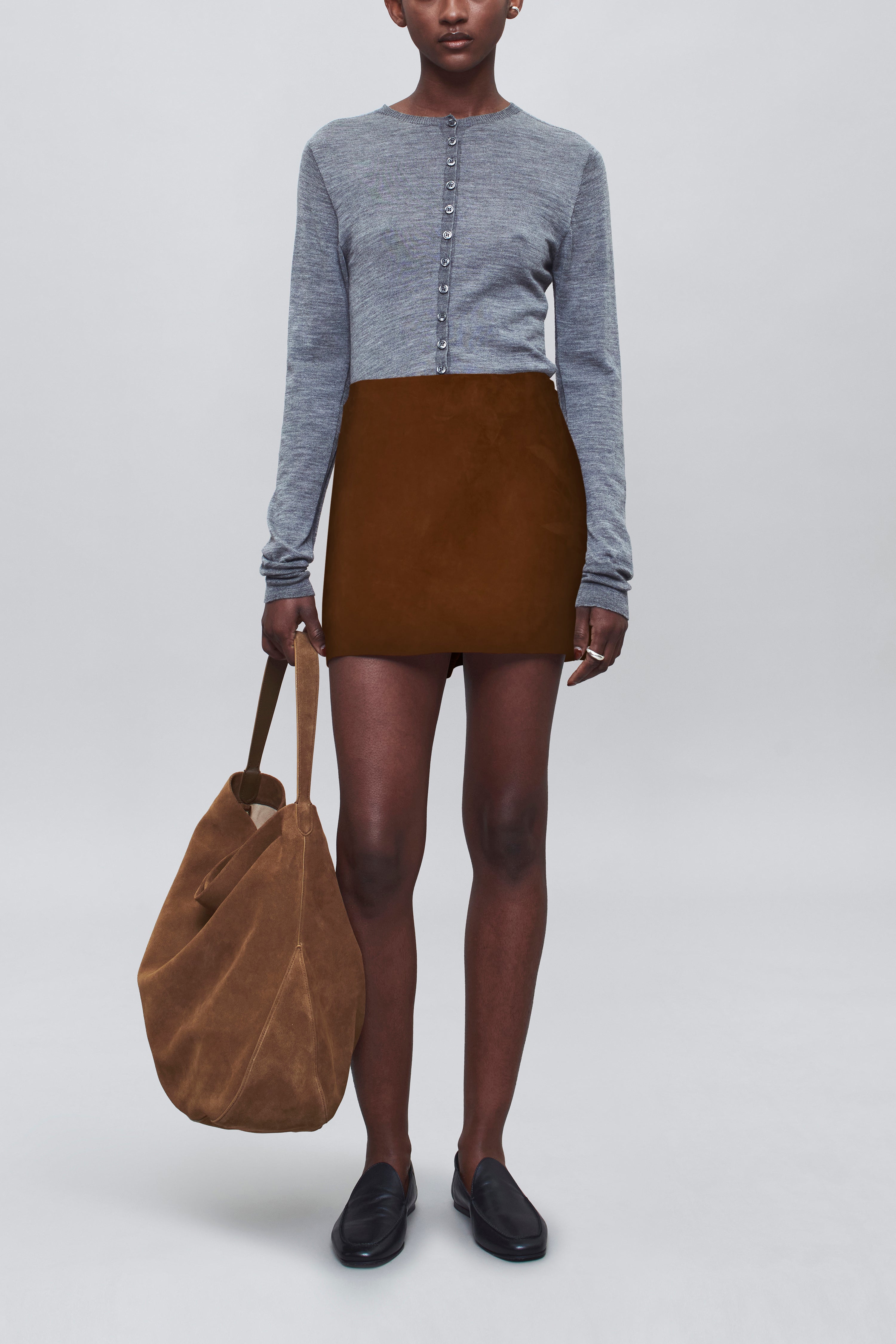 Shiloh Mini Skirt in Suede