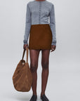 Shiloh Mini Skirt in Suede