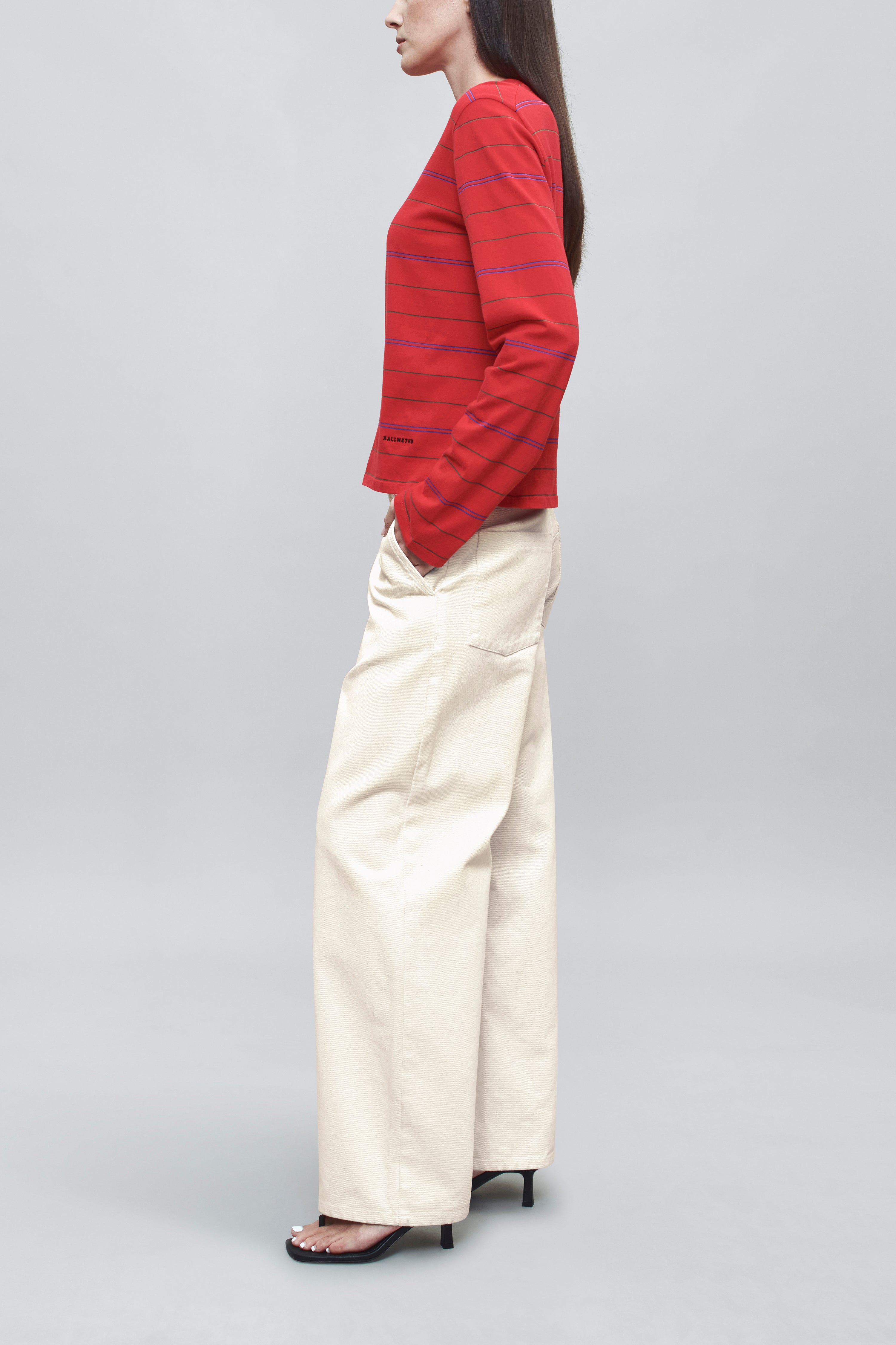 Wynn Long Sleeve in Crimson Multi Stripe