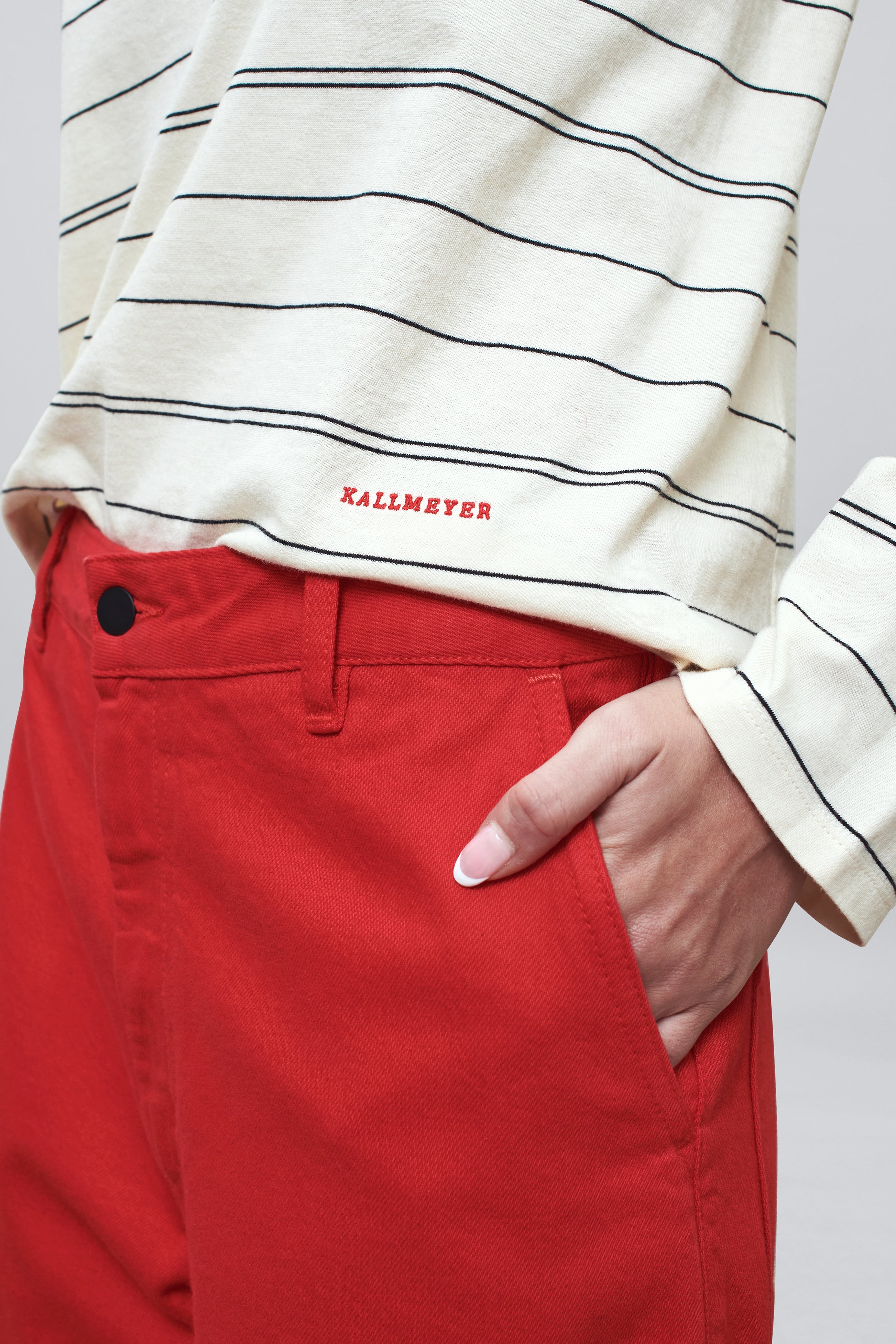 Wynn Long Sleeve in Ivory & Black Multi Stripe