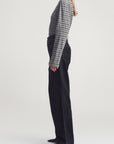 Wynn Long Sleeve T-Shirt in Charcoal Stripe