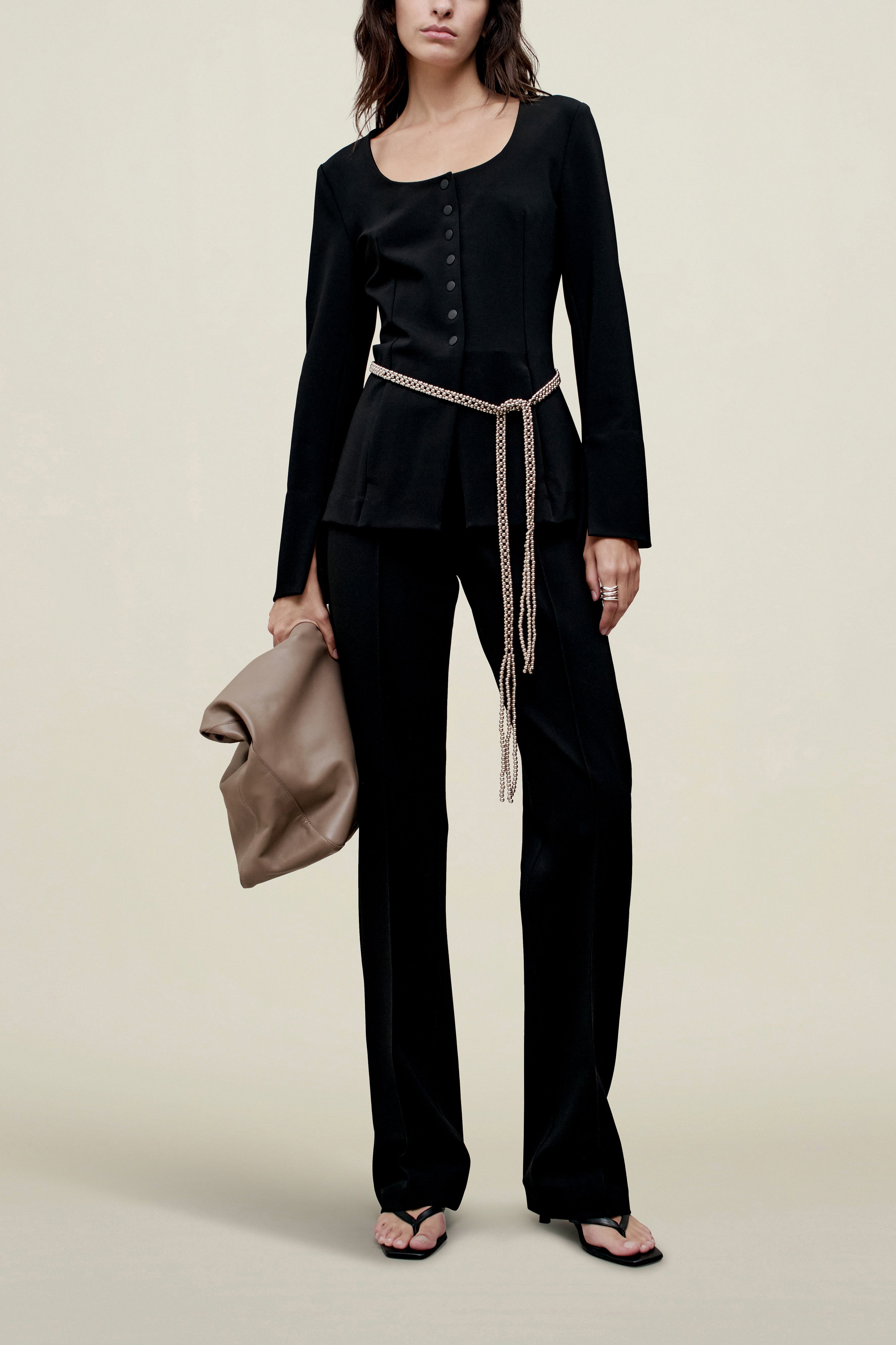 Caitlin Shirt Jacket in Stretch Knit Suiting