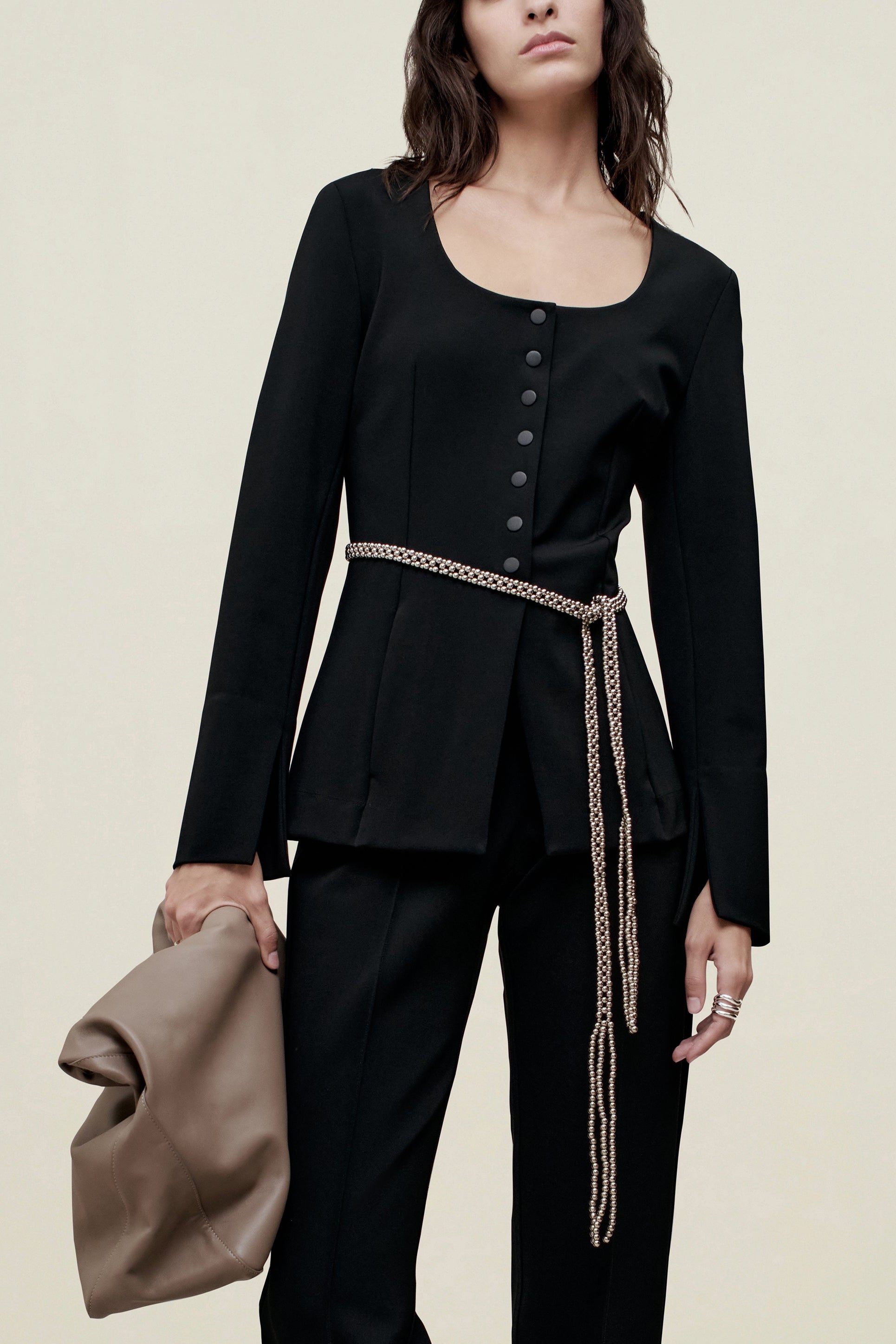 Caitlin Shirt Jacket in Stretch Knit Suiting