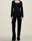 Caitlin Shirt Jacket in Stretch Knit Suiting