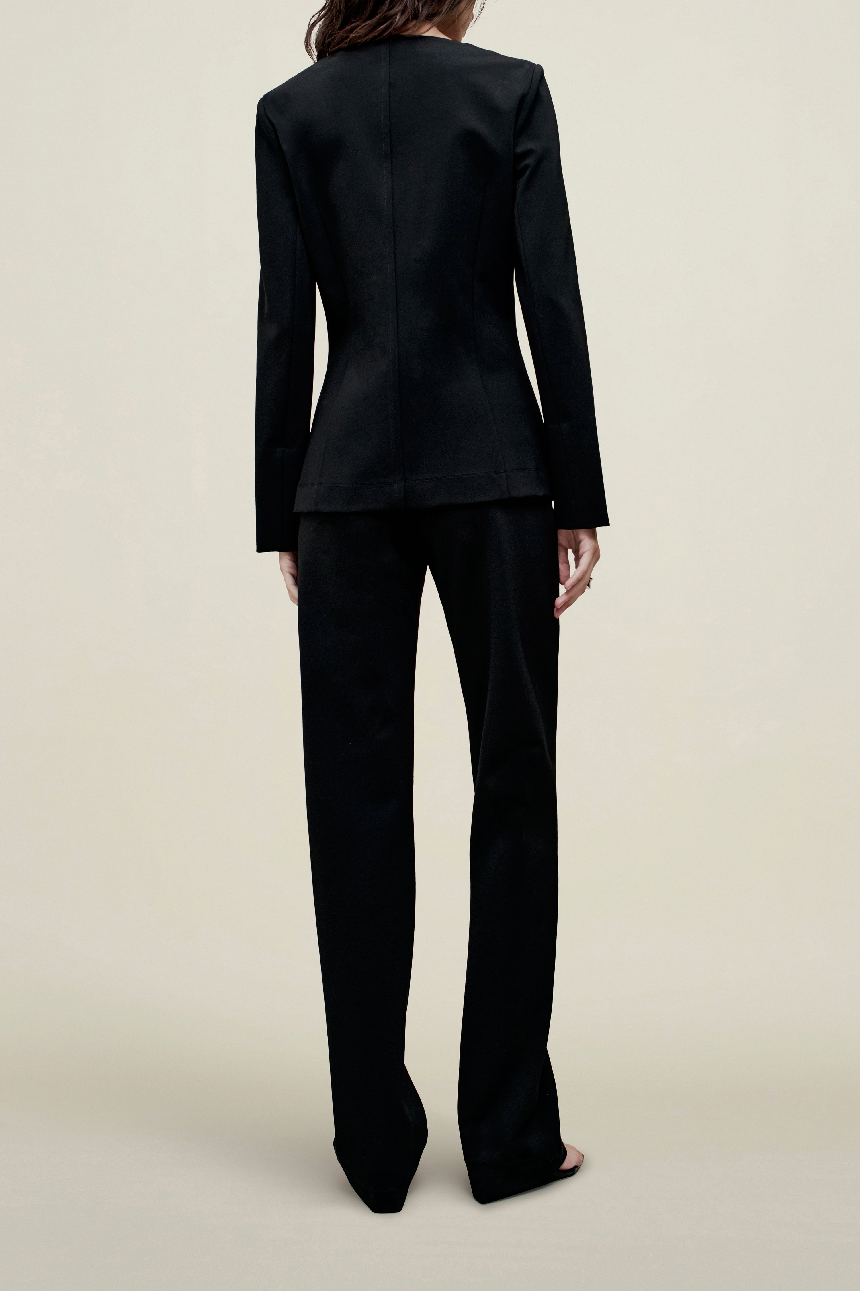 Caitlin Shirt Jacket in Stretch Knit Suiting