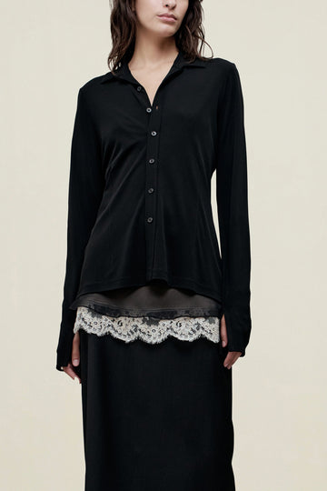 Frankie Button Down in Matte Jersey