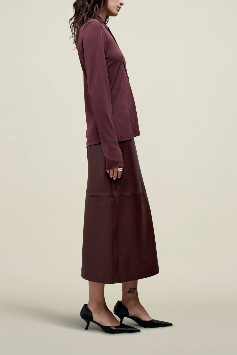 Frankie Button Down in Matte Jersey