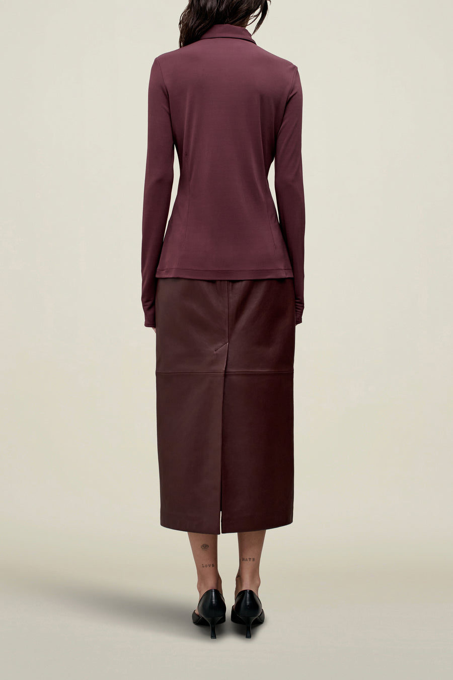 Frankie Button Down in Matte Jersey