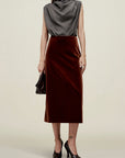 Emilee Pencil Skirt in Velvet