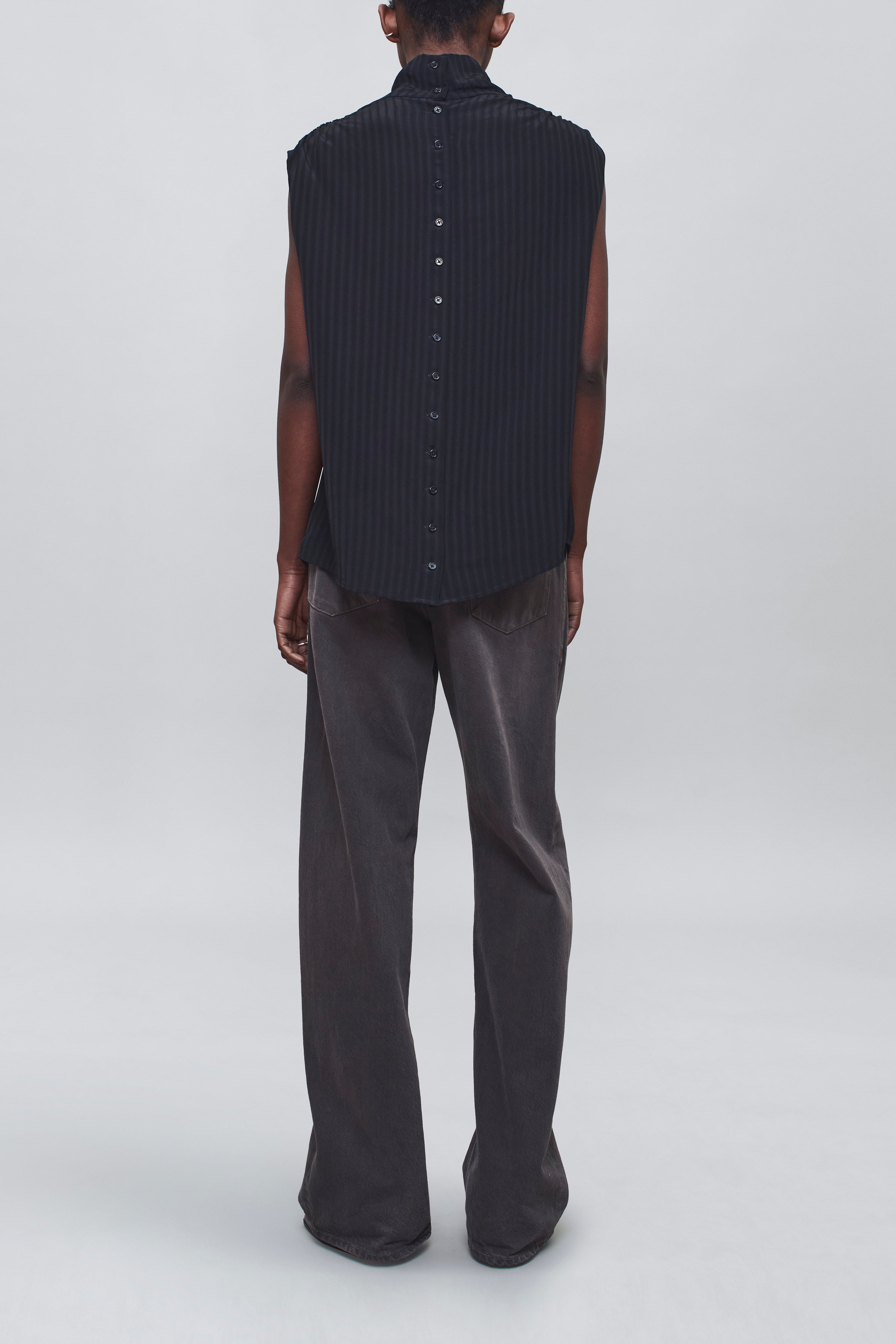 Penny Draped Top in Striped Viscose