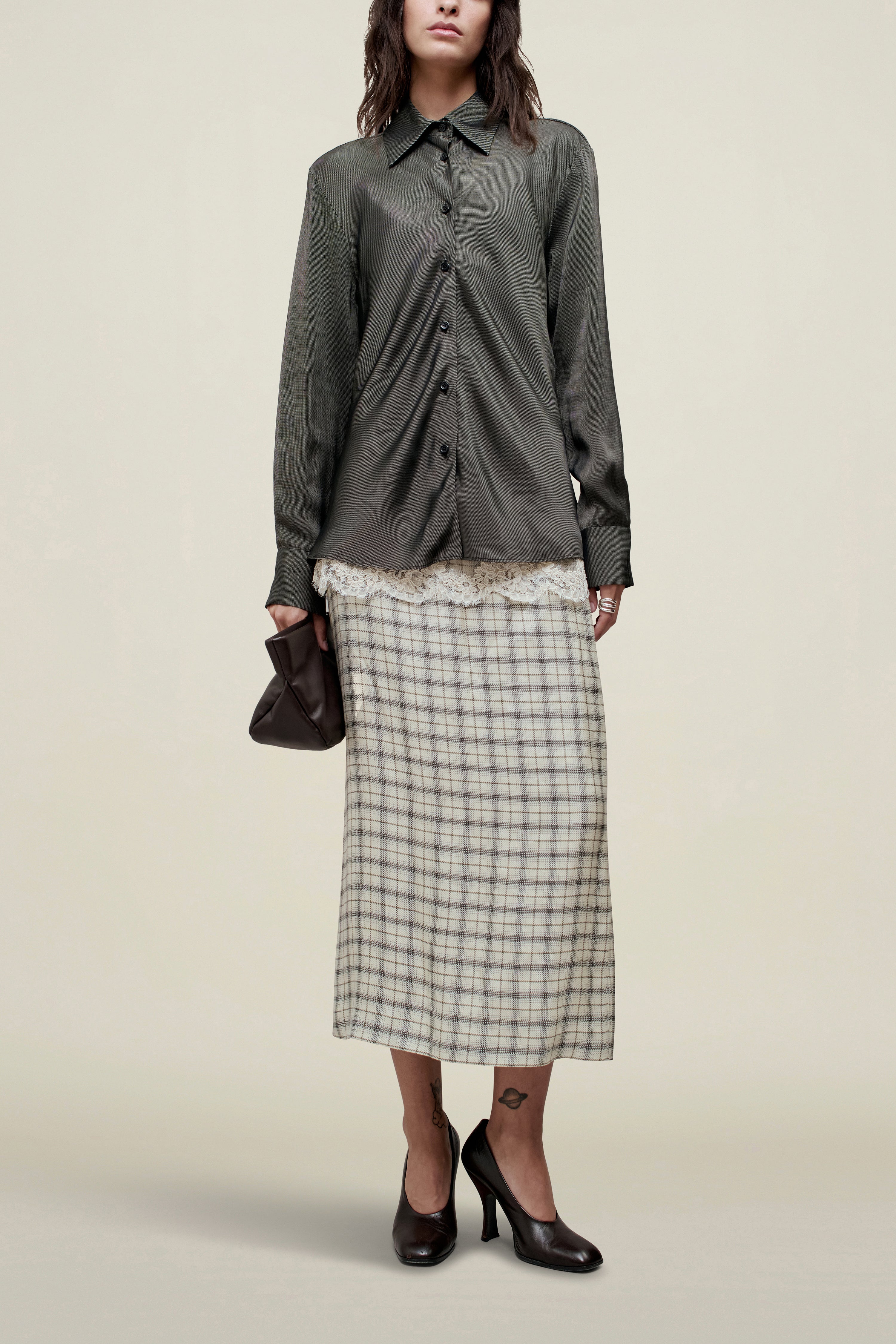 Joan Bias Button Down in Fluid Viscose