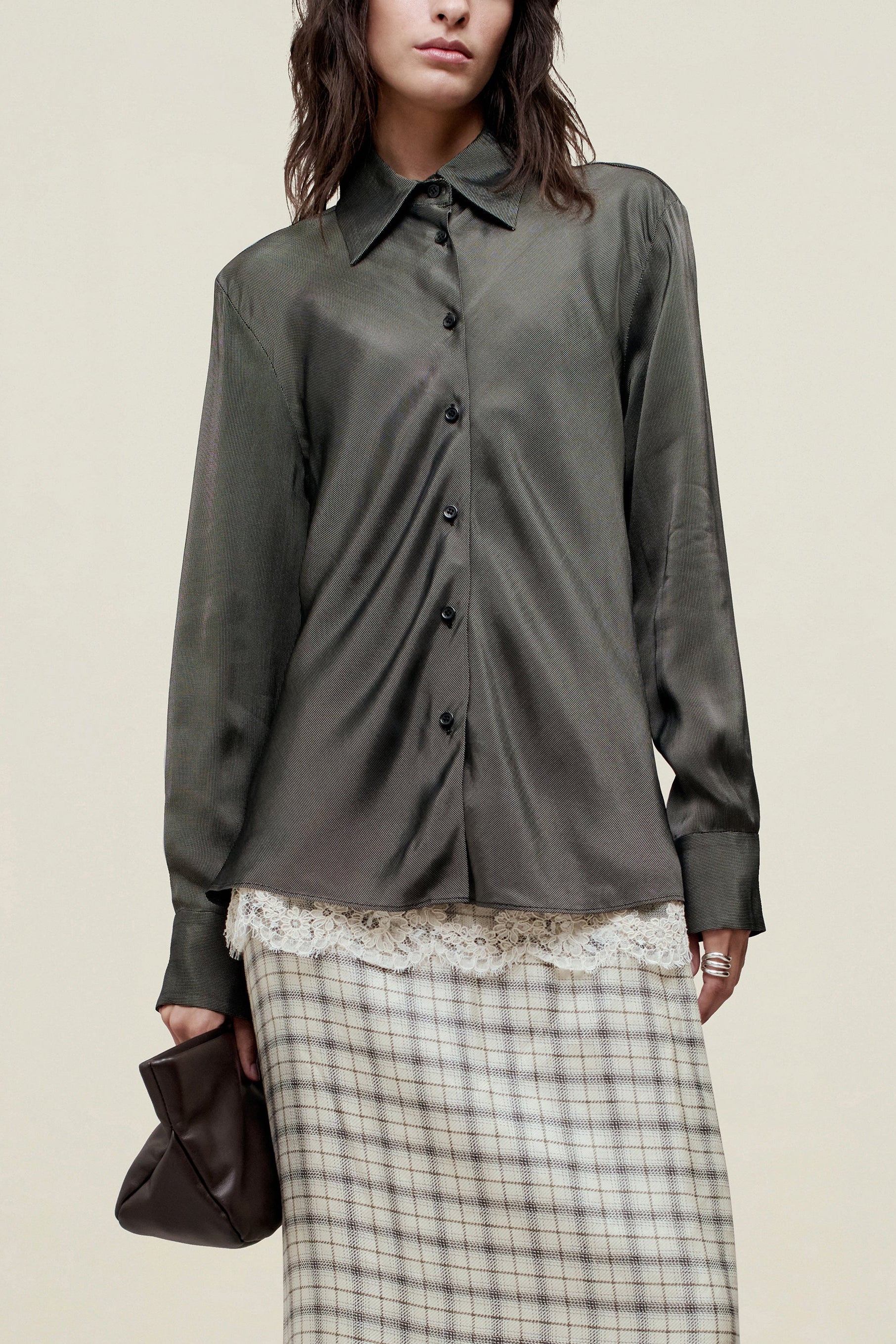 Joan Bias Button Down in Fluid Viscose