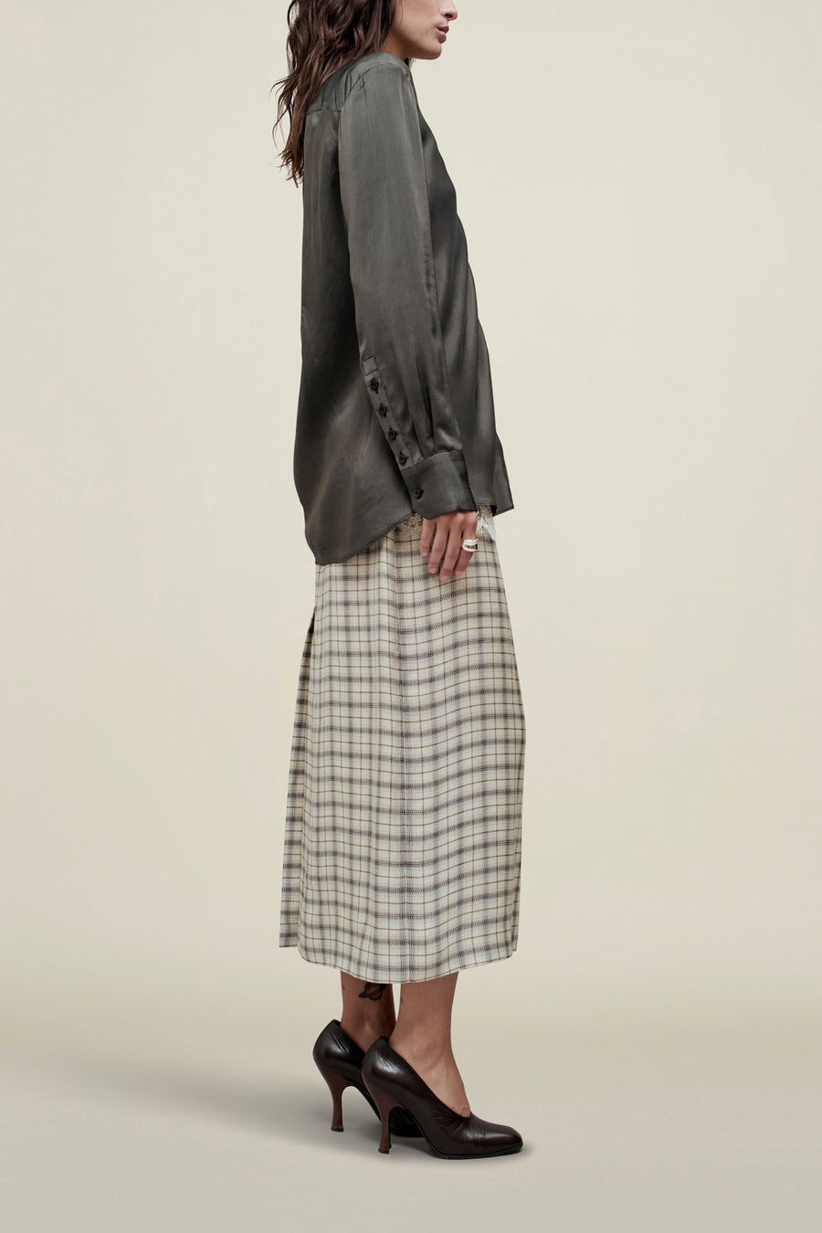 Joan Bias Button Down in Fluid Viscose