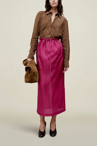 Regina Drawstring Skirt in Satin Faced Organza – KALLMEYER