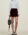 Shiloh Mini Skirt in Velvet Burnout