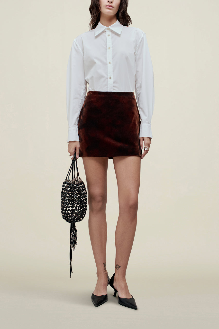 Shiloh Mini Skirt in Velvet Burnout