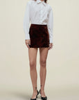 Shiloh Mini Skirt in Velvet Burnout