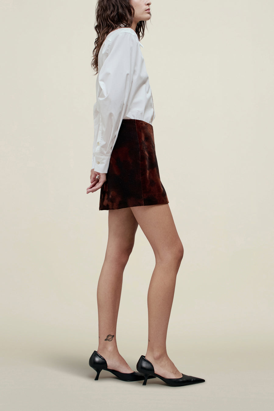 Shiloh Mini Skirt in Velvet Burnout