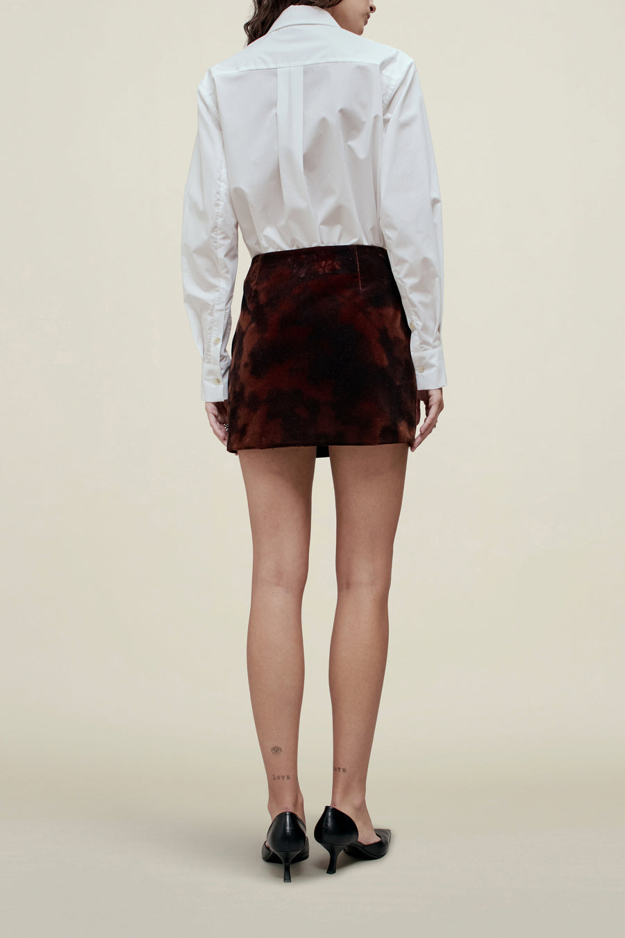 Shiloh Mini Skirt in Velvet Burnout