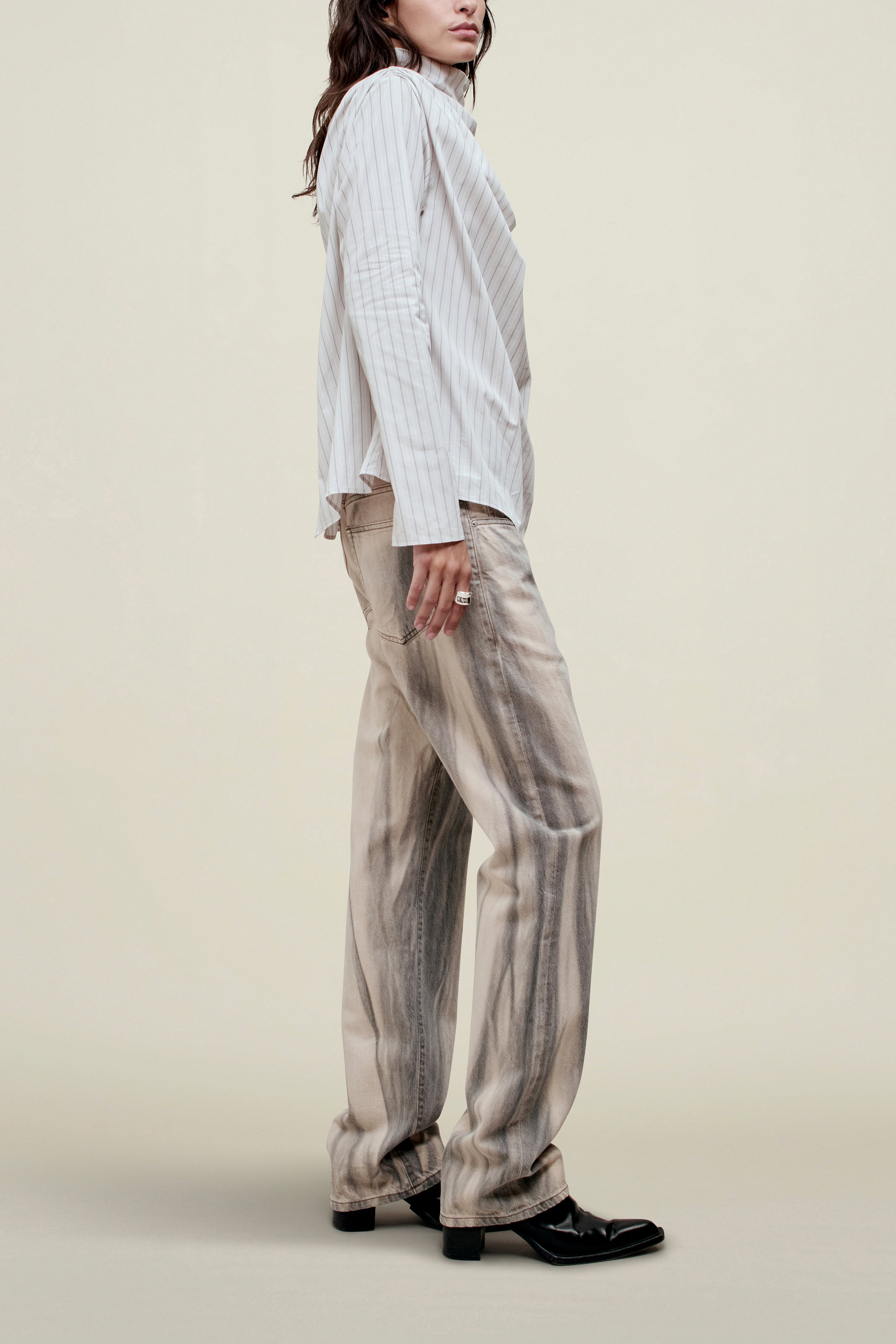 Penelope Draped Blouse in Cotton Poplin