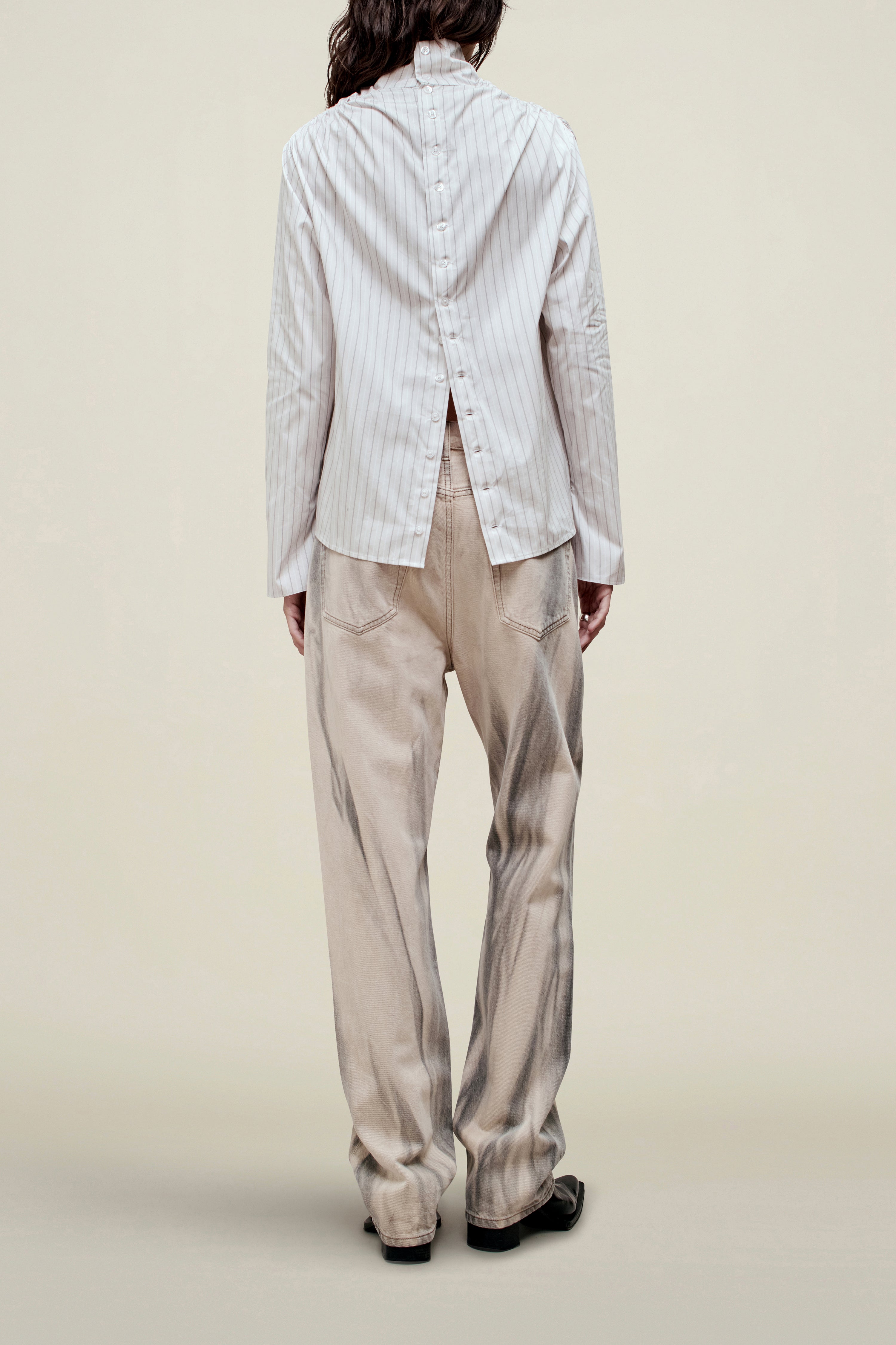 Penelope Draped Blouse in Cotton Poplin