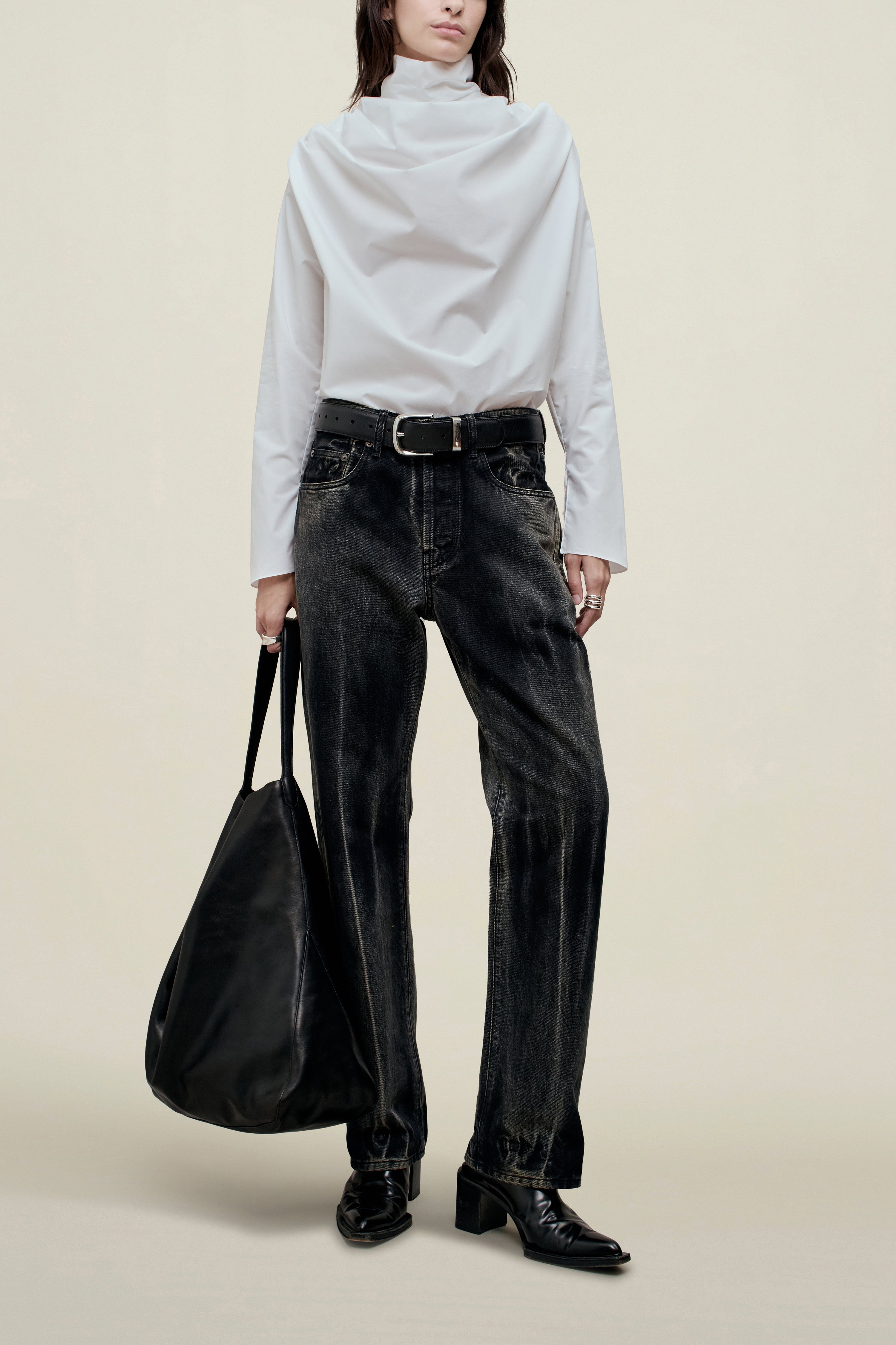 Gabby Tapered Jean in Cotton Denim