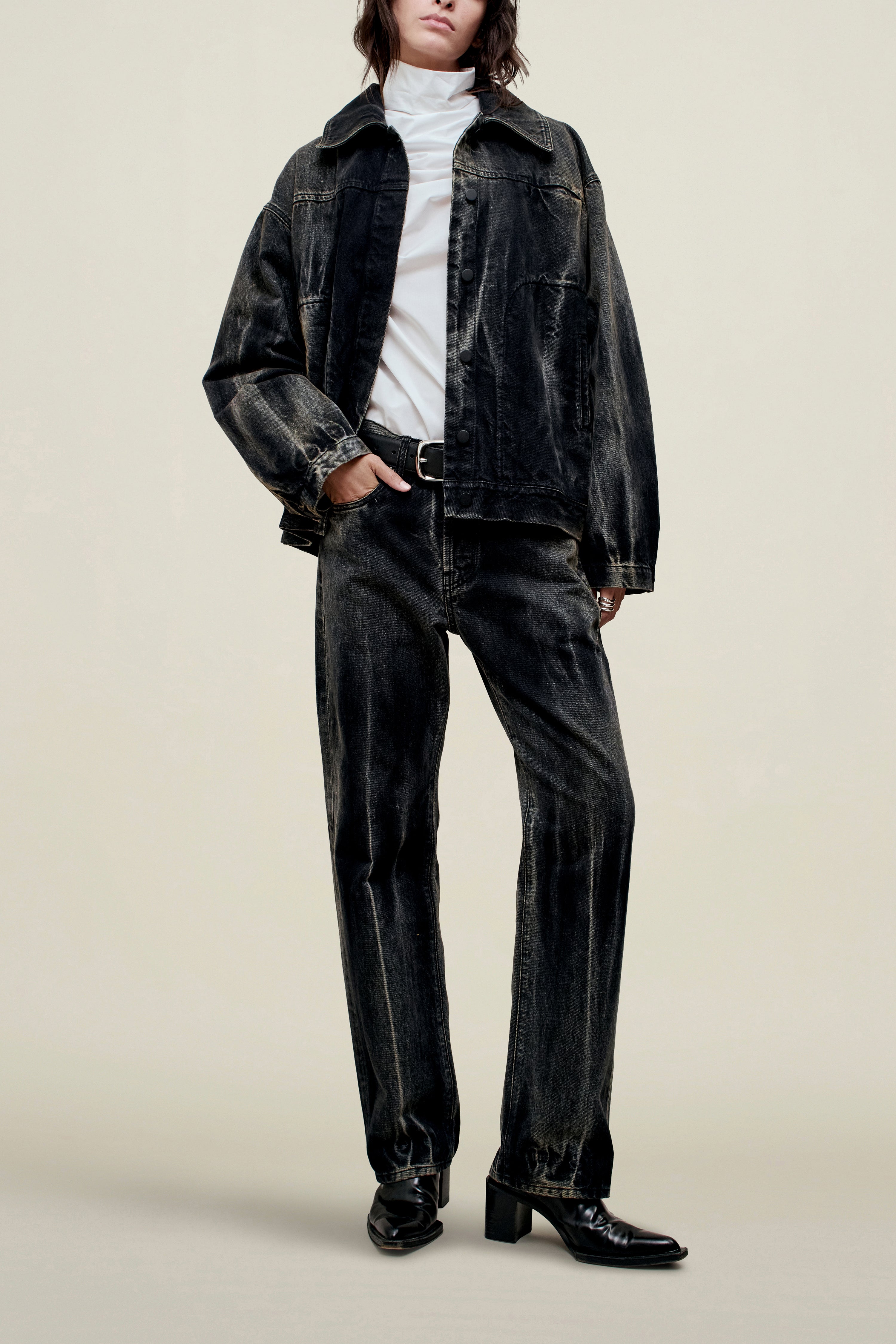 Gabby Tapered Jean in Cotton Denim