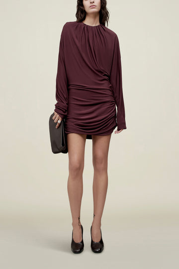 Rickie Ruched Mini Dress in Matte Jersey