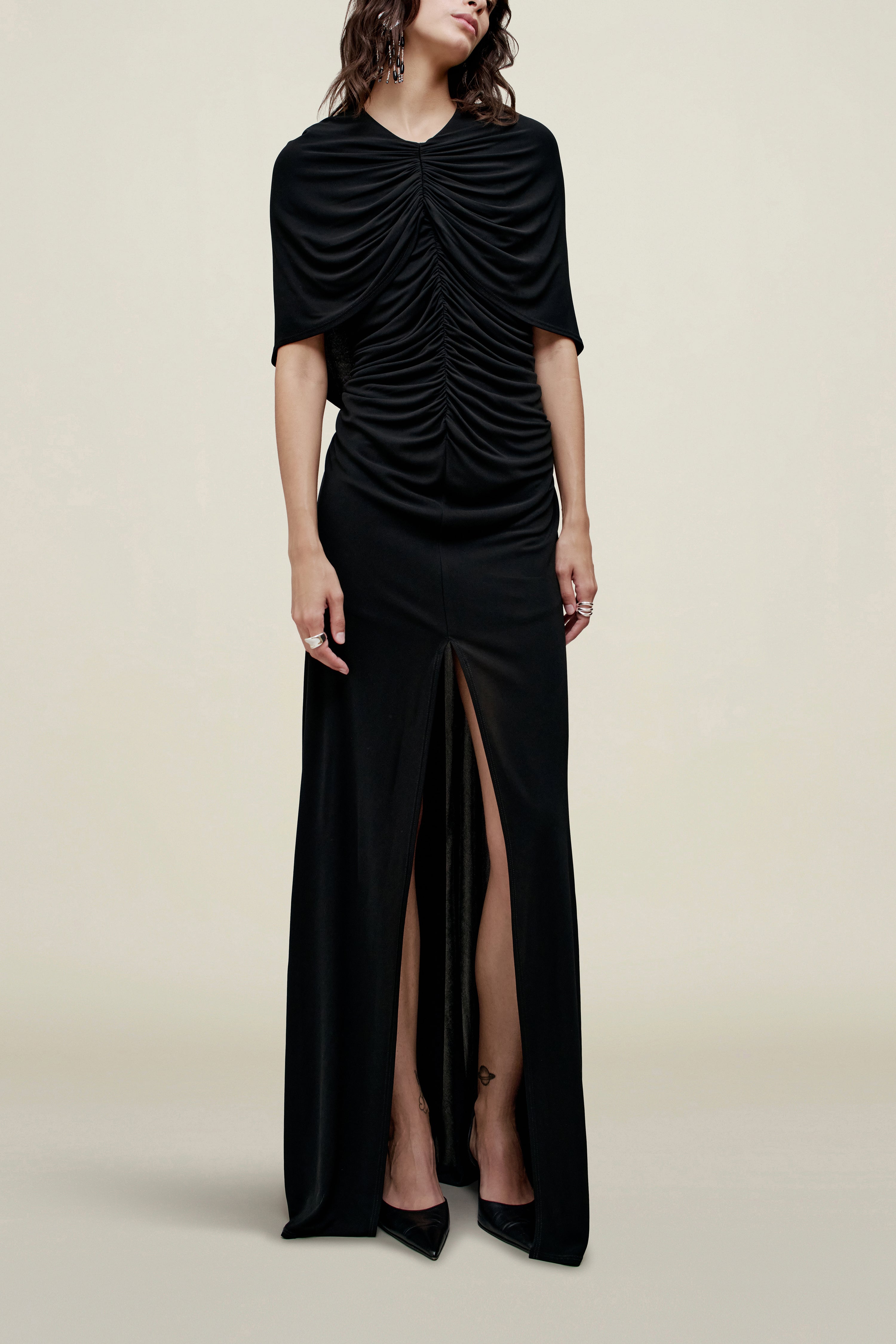 Matilda Cape Gown in Matte Jersey