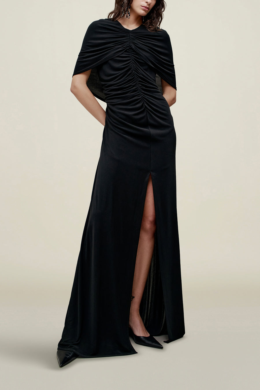 Matilda Cape Gown in Matte Jersey