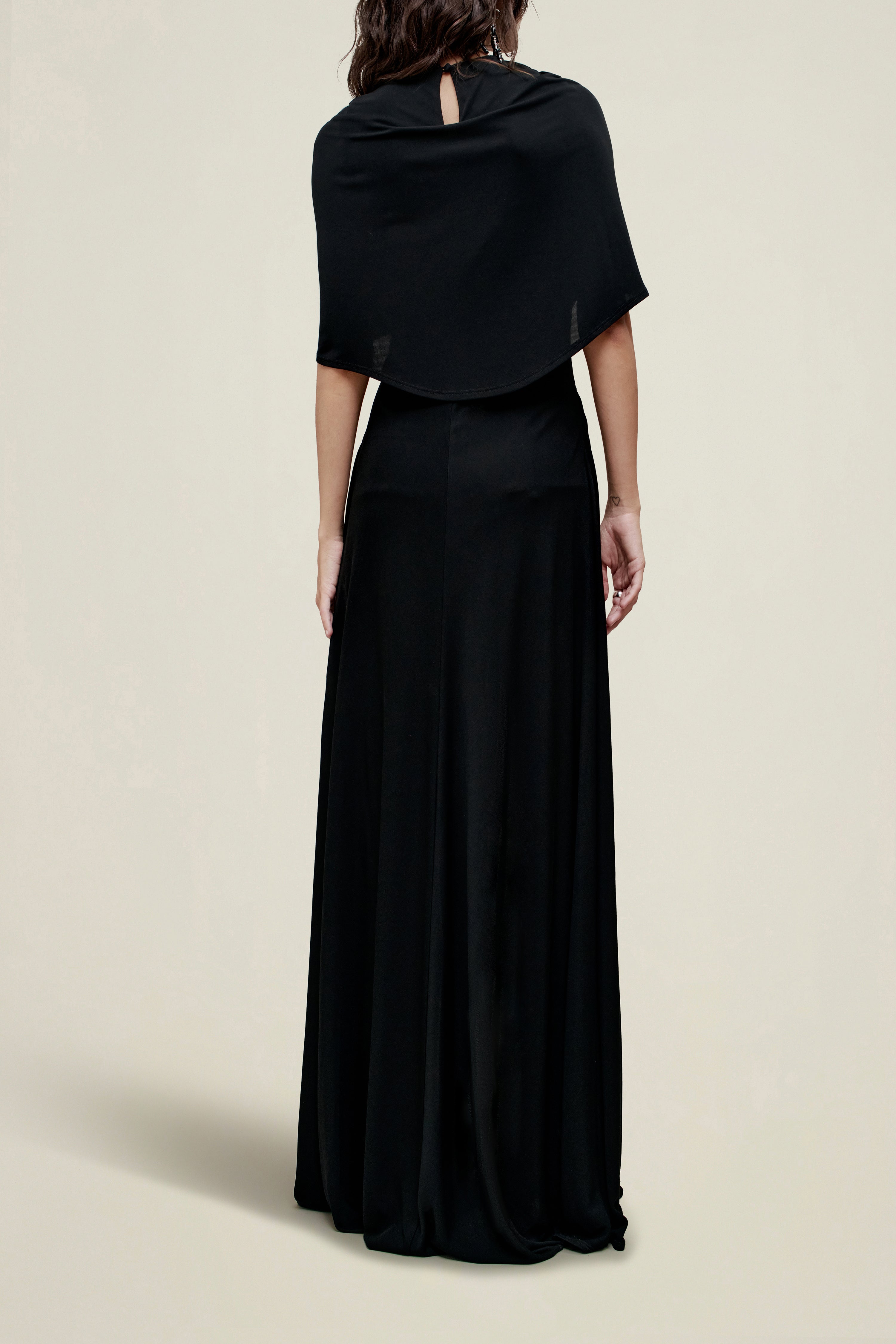 Matilda Cape Gown in Matte Jersey