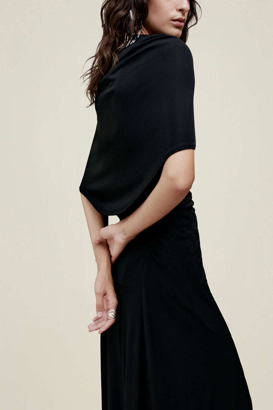 Matilda Cape Gown in Matte Jersey