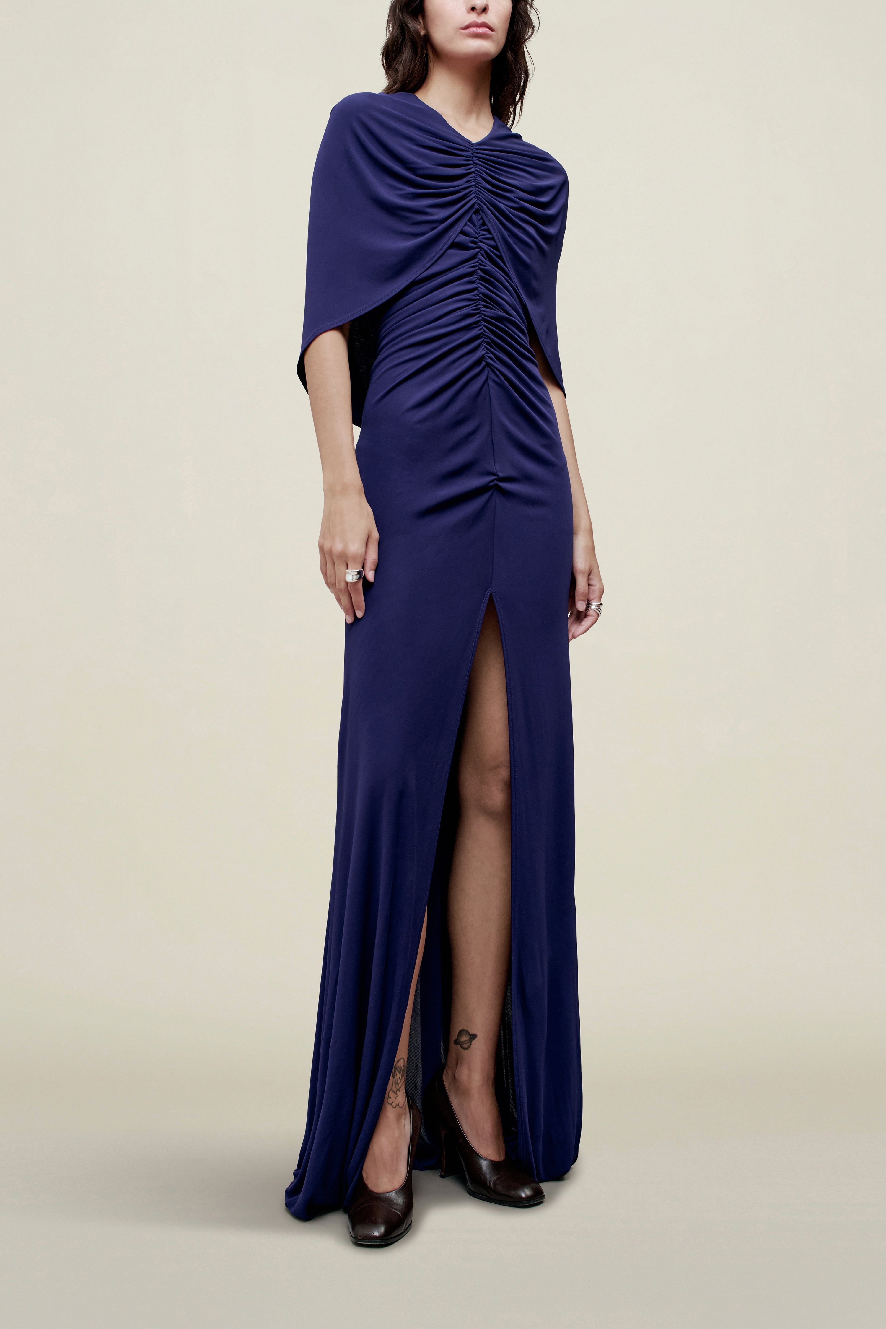 Matilda Cape Gown in Matte Jersey