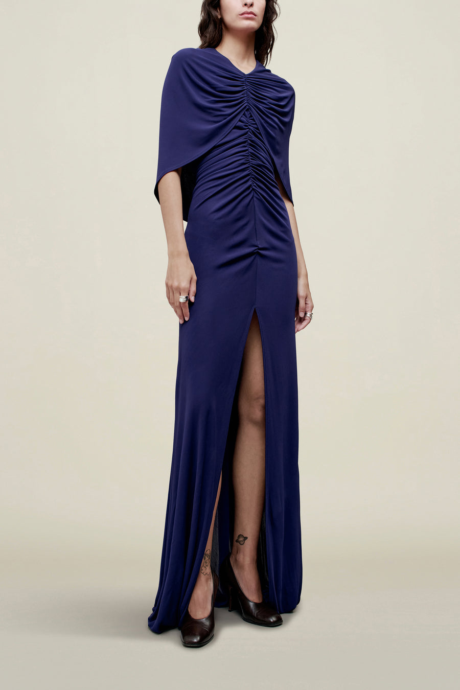 Matilda Cape Gown in Matte Jersey