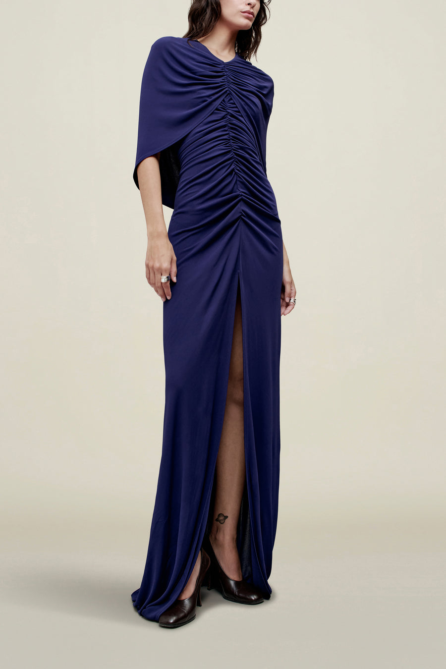 Matilda Cape Gown in Matte Jersey