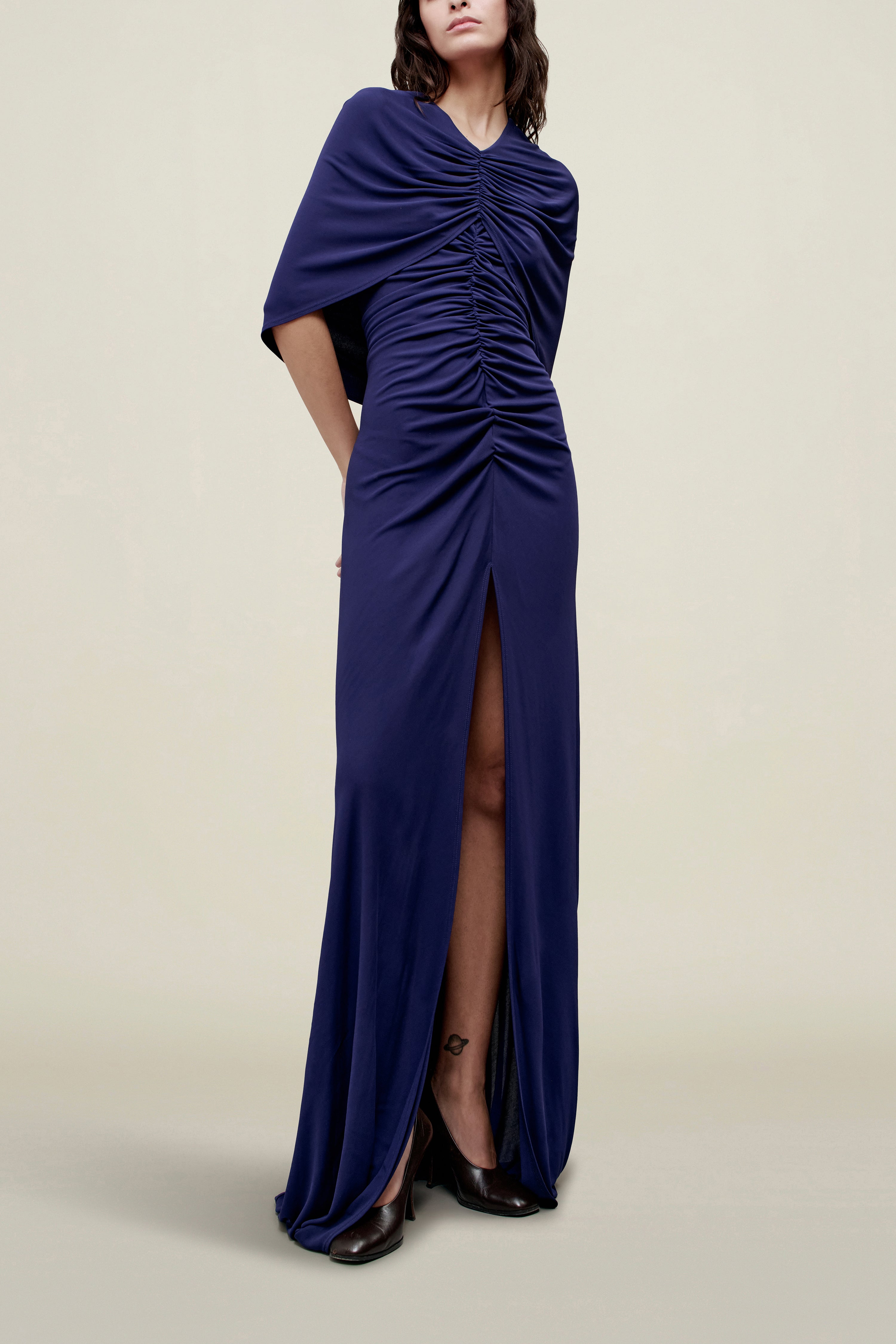 Matilda Cape Gown in Matte Jersey