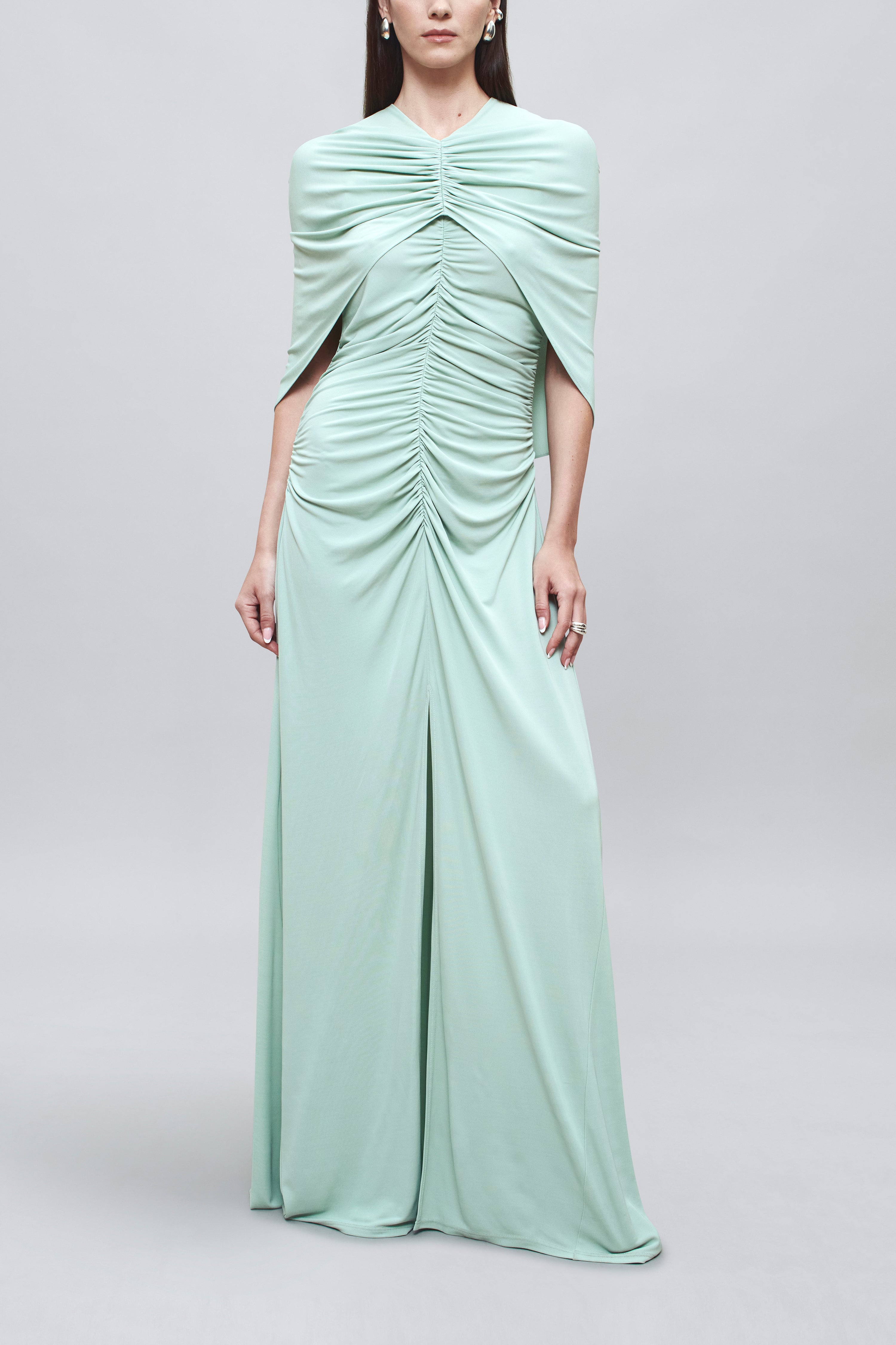 Matilda Cape Gown in Matte Jersey